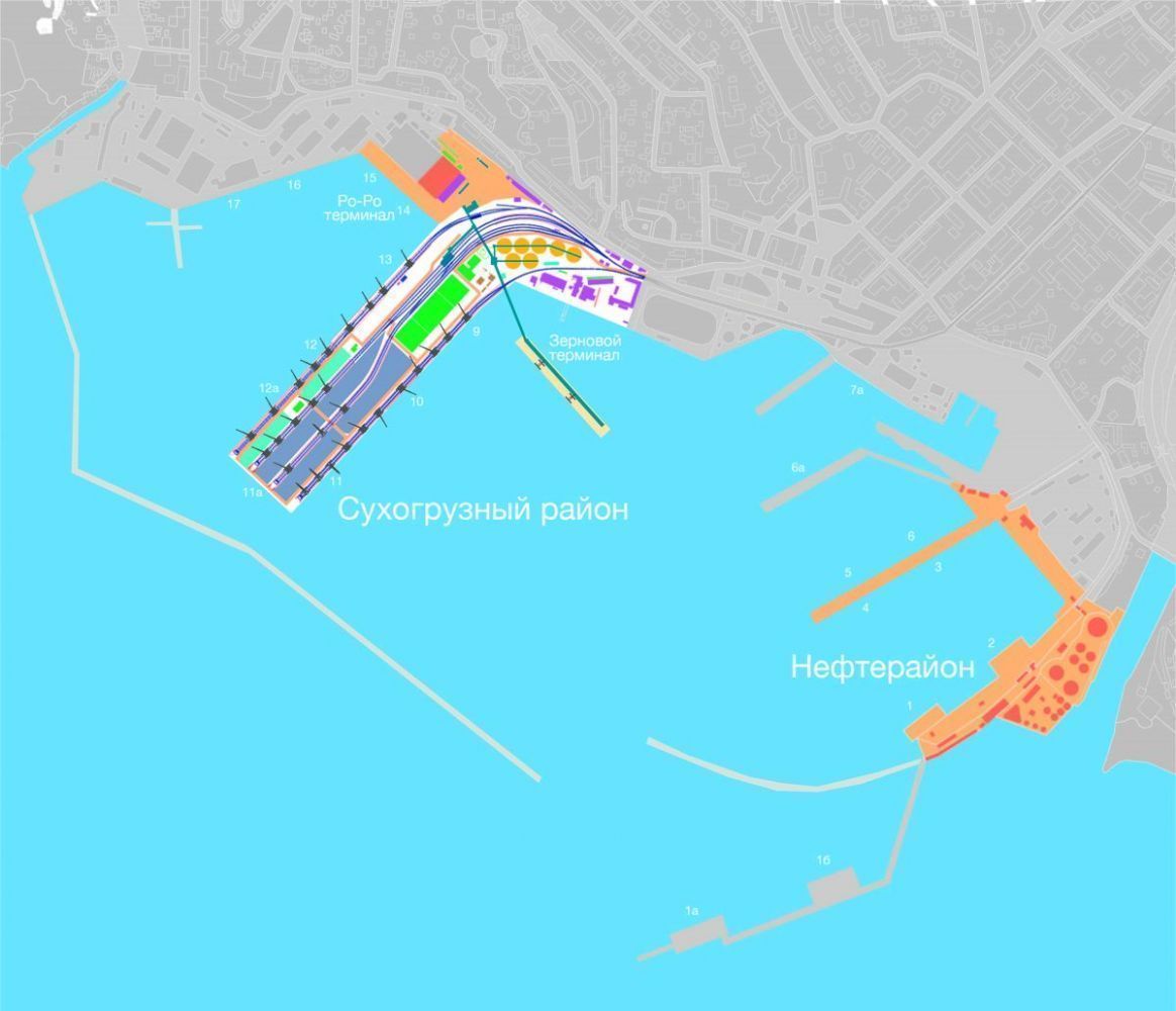 Схема морского порта Туапсе